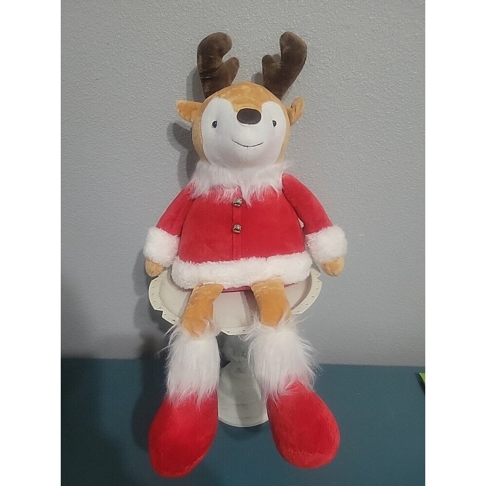 20 " Sitting Reindeer Moose Fabric Plush Holiday Seasonal Christmas Decor